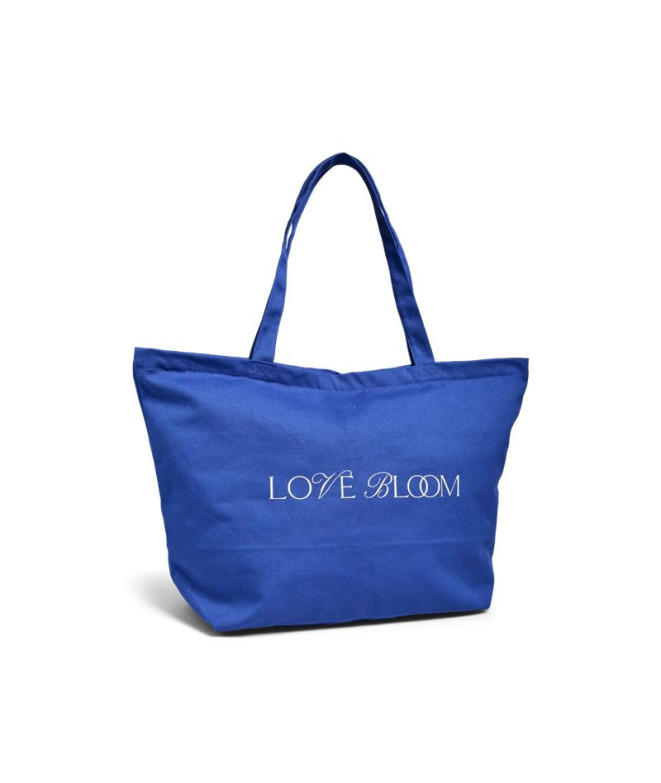 Bolsa Pieces Pcsina Canvas Shopper Beaucoup Blue Mulher