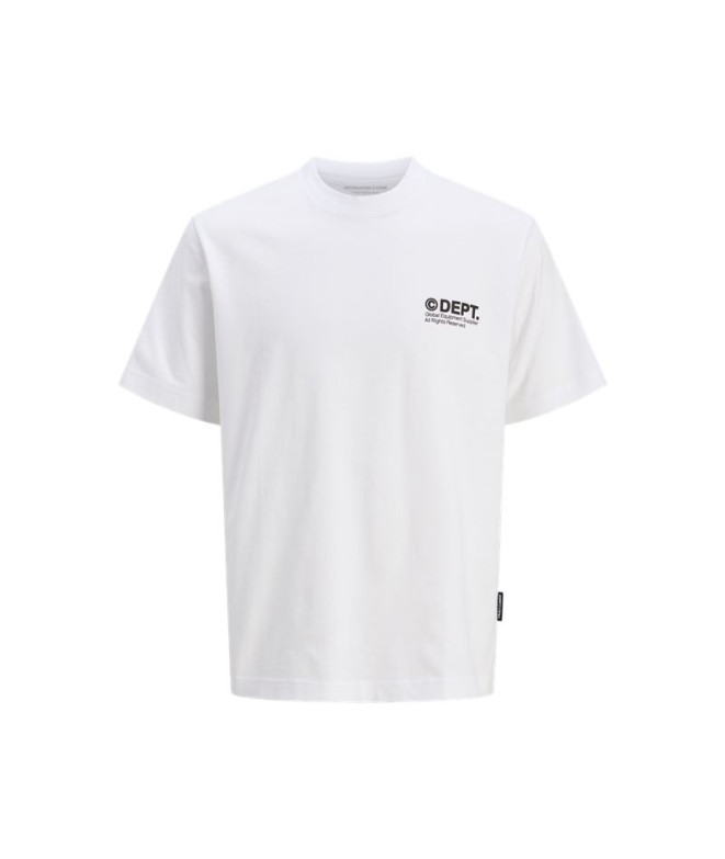 Camiseta Jack and Jones Jcodynamic Dust Ss Crew Neck Ln Homem Branco Brilhante