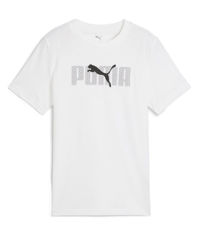 Camiseta Puma Essentials Logo Lab Tee B, Blanco Infantil