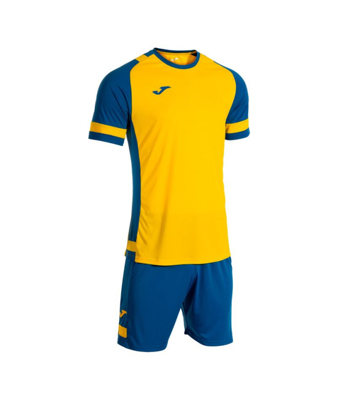 Conjunto de Futebol Joma Líder Amarelo Royal Menino