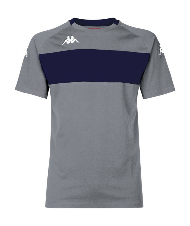 Camiseta Kappa Diago Hombre Gris Melange/Azul