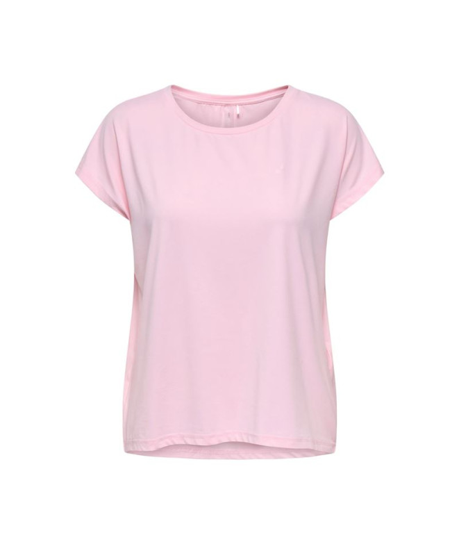 Camiseta Only Onpaubree Life On Ss Bat Loose Mulher Pink-A-Boo