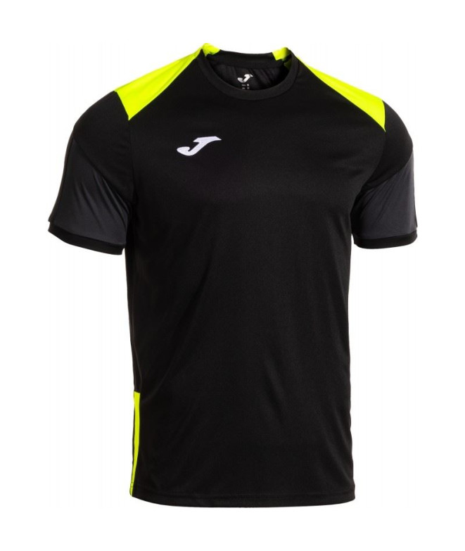 Camiseta Joma Danubio Hombre Negro/Amarillo Fluor