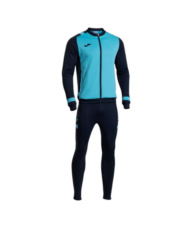 Fato de treino Joma Líder Turquesa Fluorescente Azul Marinho Menino