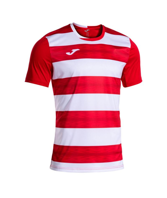 Camiseta Joma Europa Vi Vermelho Branco Menino
