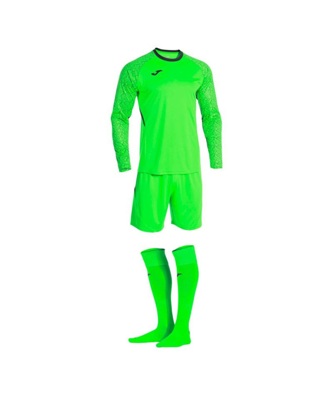 Conjunto de Fútbol Joma Zamora X Gk Verde Fluor Negro Niño