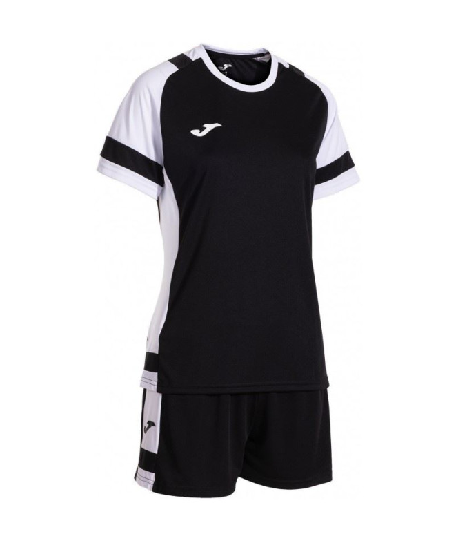 Conjunto de Futebol Joma Líder Mulher Preto/Branco