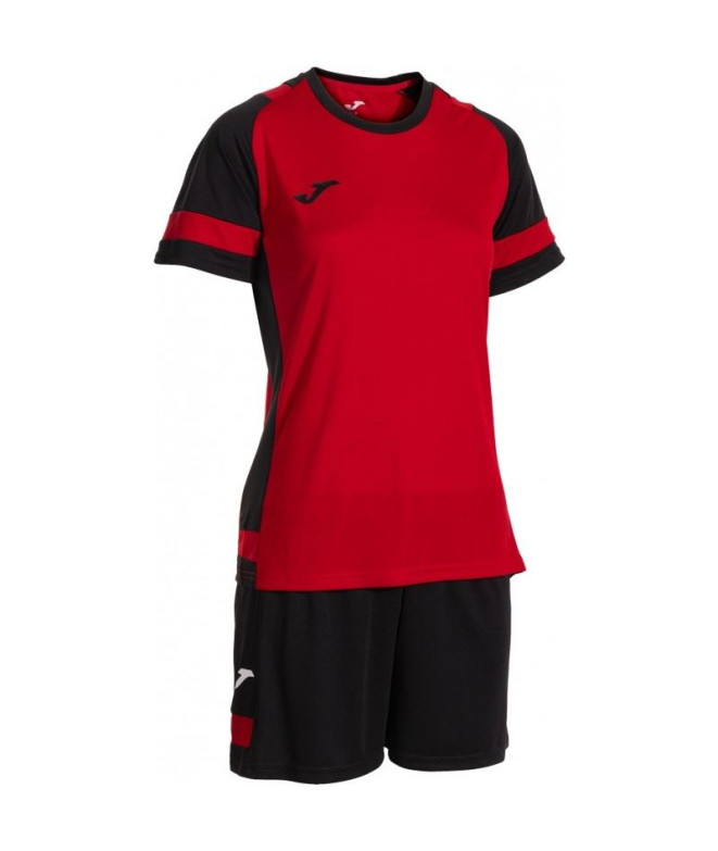 Conjunto de Futebol Joma Líder Mulher Vermelho/Preto