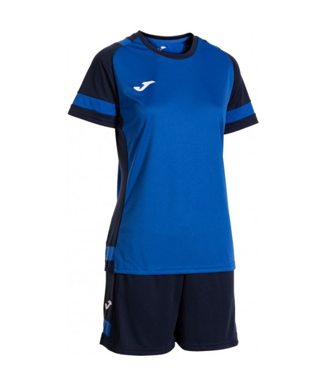 Conjunto de Futebol Joma Líder Mulher Royal/Azul Marinho