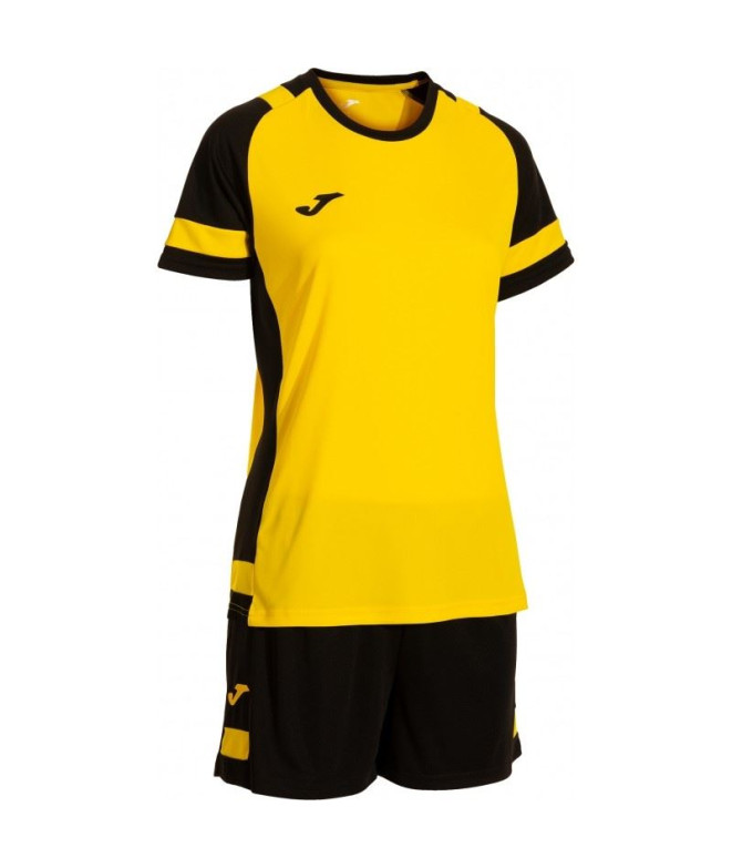 Conjunto de Futebol Joma Líder Mulher Amarelo/Preto