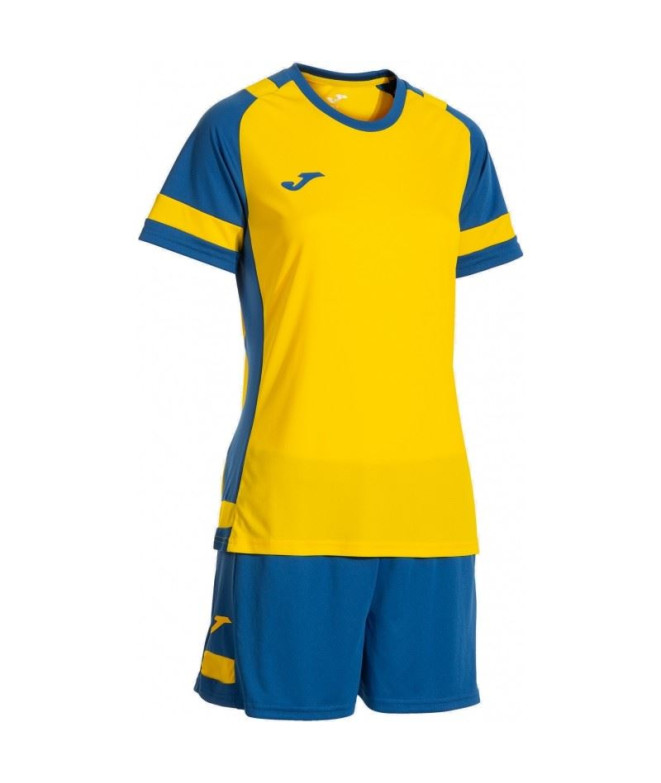 Conjunto de Futebol Joma Líder Mulher Amarelo/Royal