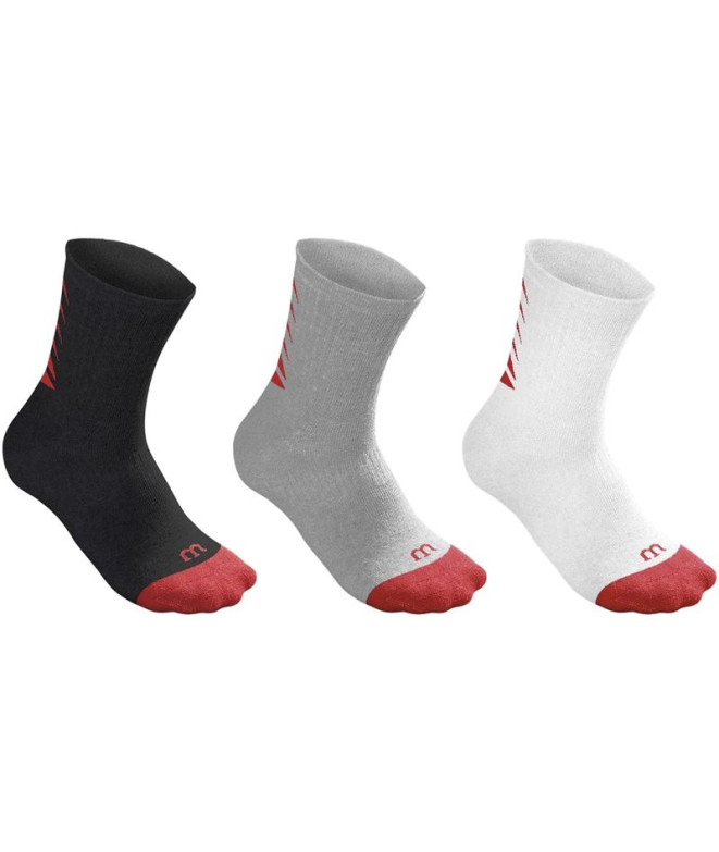 Chaussettes techniques júnior Wilson Youth Core Blanc-Rouge/Noir-Rouge/Gris/Rouge