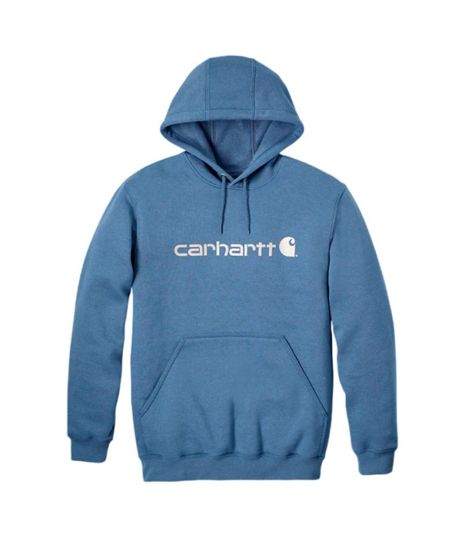 Moletom Carhartt Logo Assinatura Homem Azul