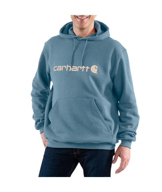 Moletom Carhartt Logo Assinatura Homem Azul