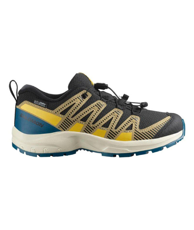 Zapatillas de Montaña Salomon Xa Pro V8 Black/Gray Green/Powder Giallo Infantil
