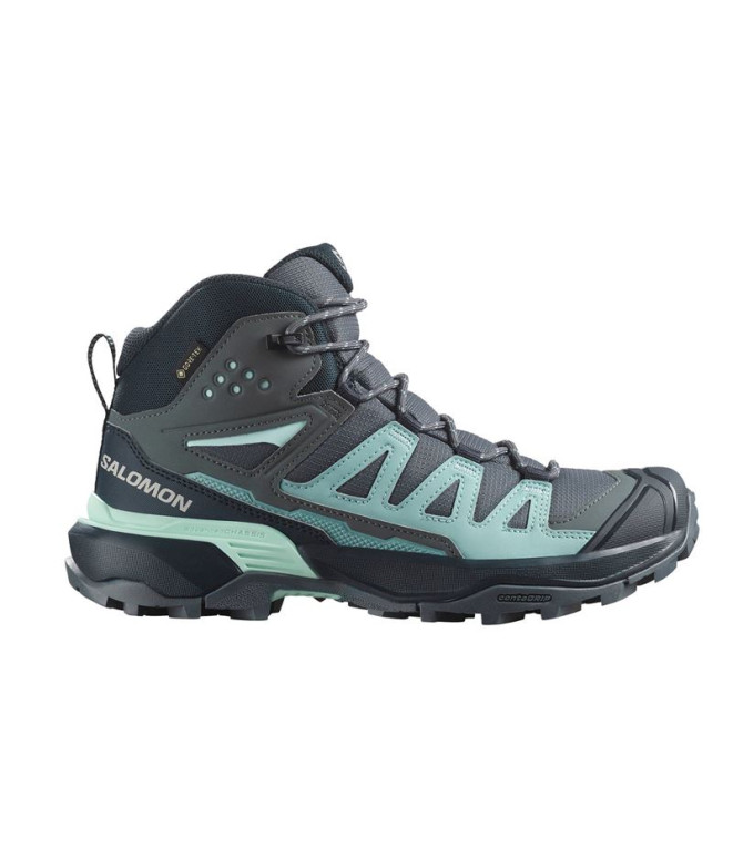 Zapatillas de Montaña Salomon X Ultra 360 Mid Gtx Turbulence/Carbon Mujer
