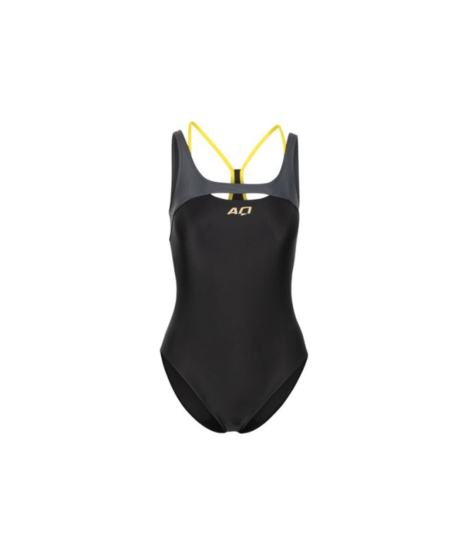 Maillot de bain de Natation Aquarapida Costume Intero Noir/Noir Femme