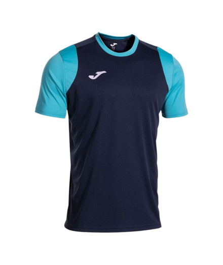 Camiseta Joma Cancha Dark Navy Turquesa Flú Menino