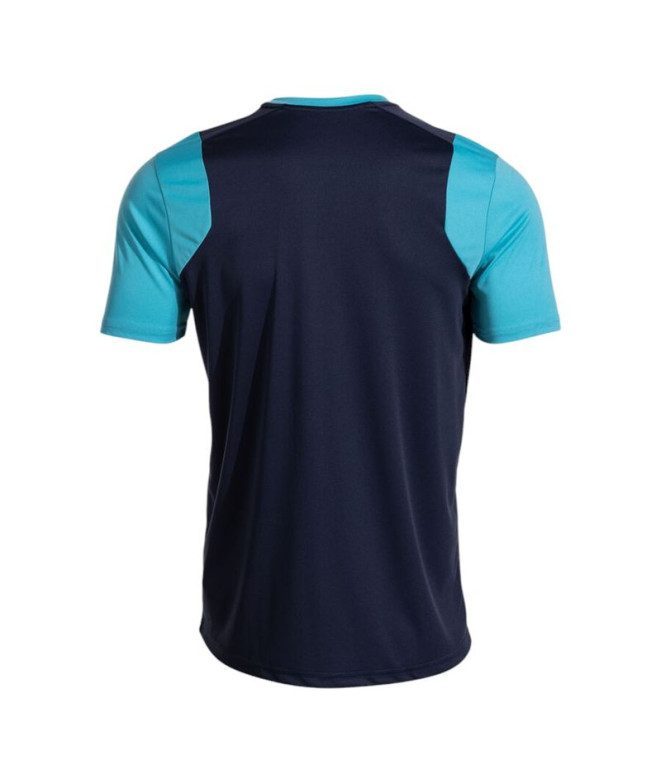 Camiseta Joma Cancha Dark Navy Turquesa Flú Menino