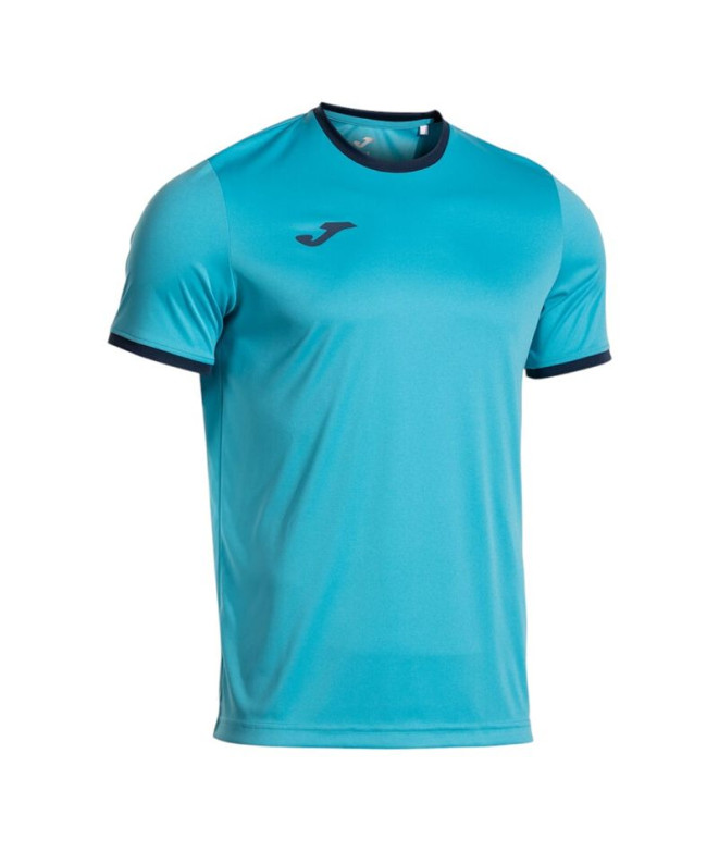 Camiseta Joma Combi Premium Turquesa Flúor Dark Navy Niño