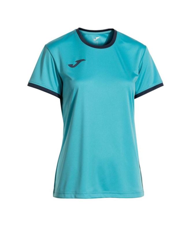 Camiseta Joma Combi Premium Turquesa Fluorescente Dark Navy Menina