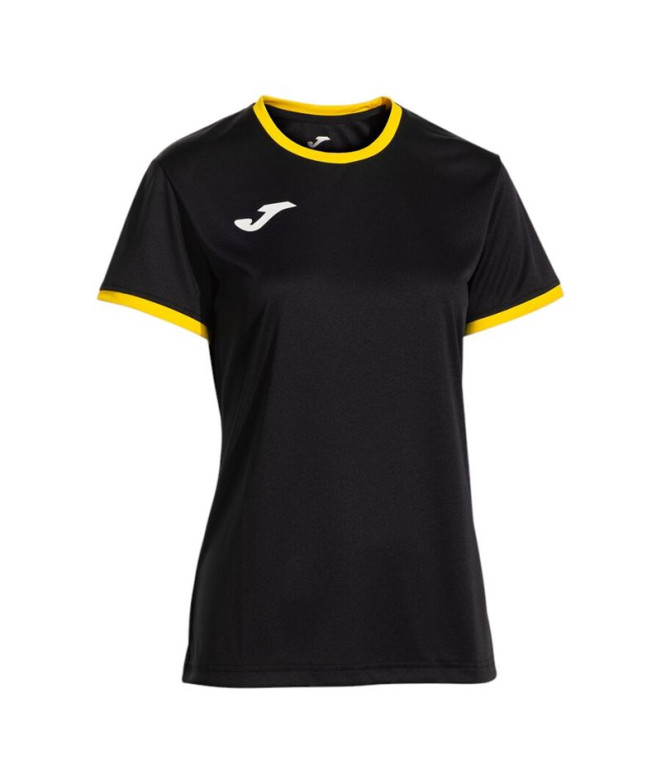 Camiseta Joma Combi Premium Preto Amarelo Mulher