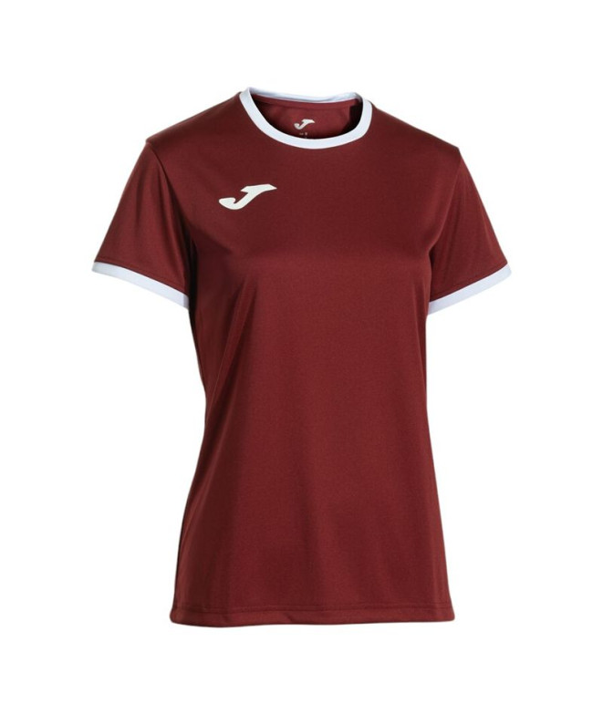 Camiseta Joma Combi Premium Burdeos Branco Menina