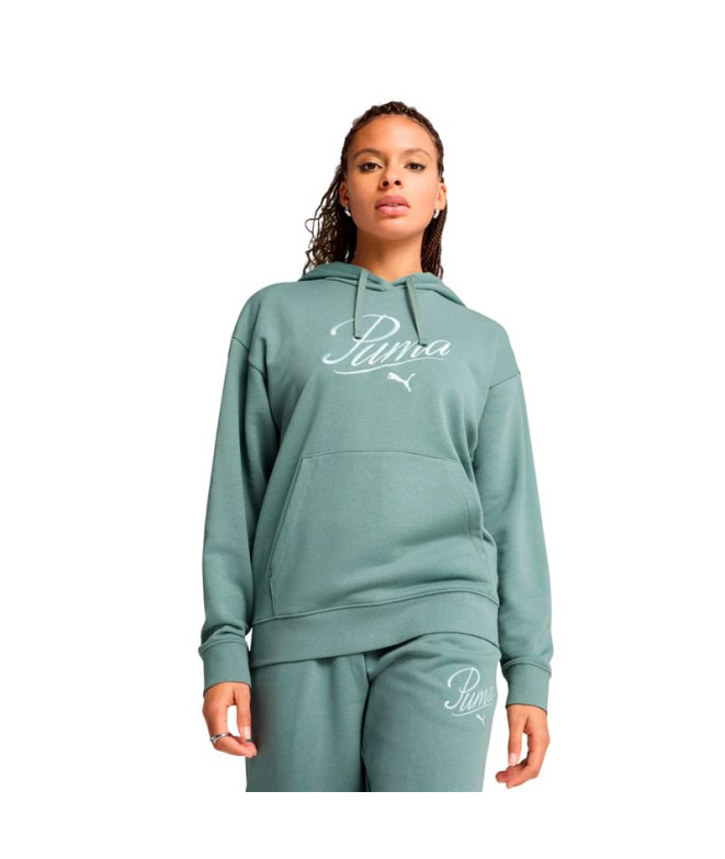 Sweat Puma Essentials Script Comfort H Femme Vert
