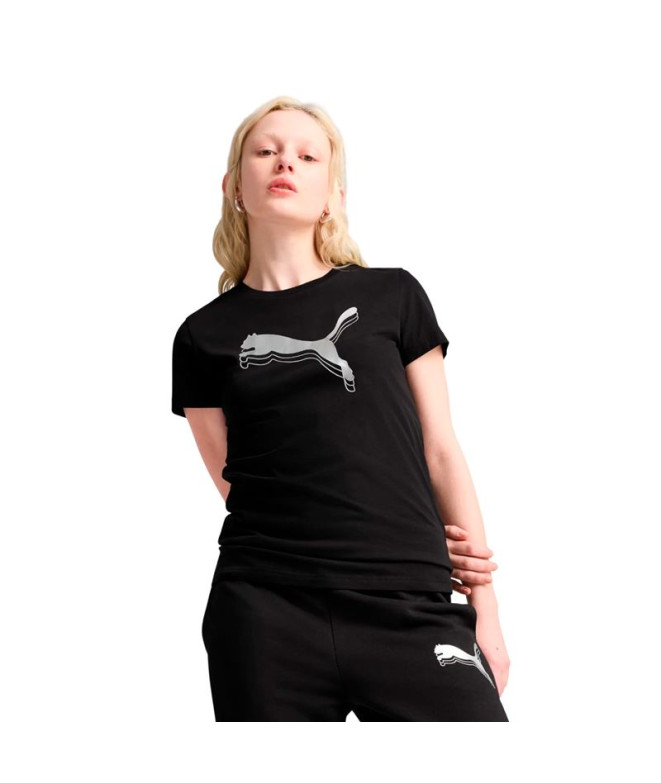 Camiseta Puma Essentials Metallic Mulher Preto