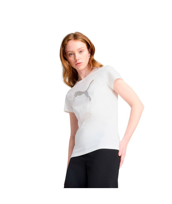 T-shirt Puma Essentials Metallic Femme Blanc