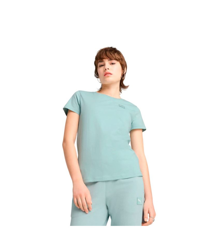 Camiseta Puma Essentials Elevated Mulher Azul