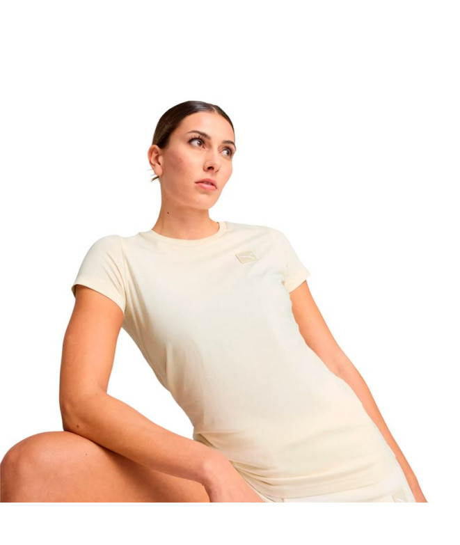 Camiseta Puma Essentials Elevated Mulher Bege