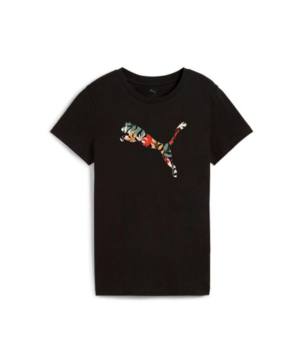 Camiseta Puma Graphics Floral Cat Mulher Preto Camiseta Puma Graphics Floral Cat Mulher Preto