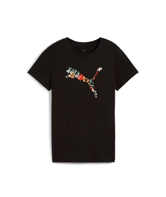 Camiseta Puma Graphics Floral Cat Mujer Negro