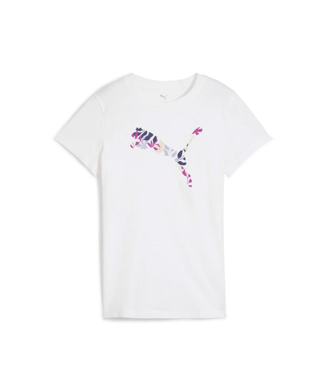 Camiseta Puma Graphics Floral Cat Mulher Branco