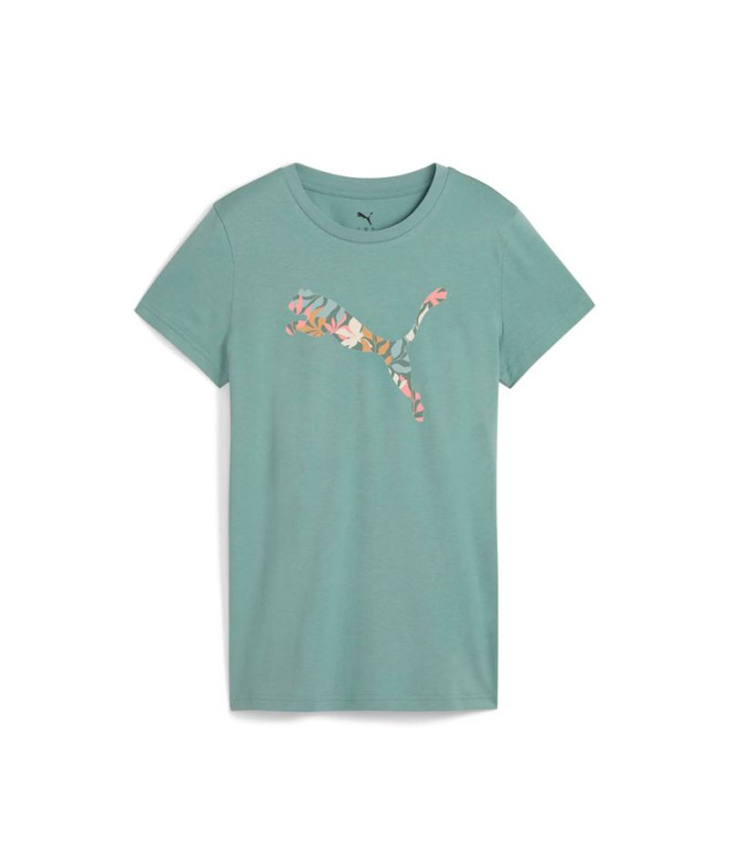 Camiseta Puma Graphics Floral Cat Mulher Verde