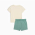 Camiseta Puma Minicats Essentials Bebês Bege/Verde