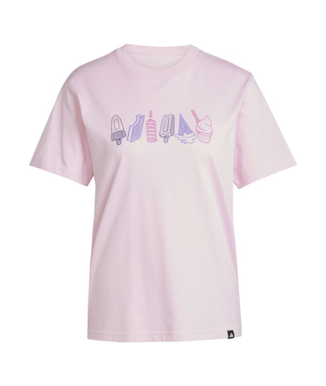 Camiseta adidas Food Mulher Rosa