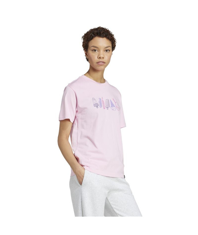 Camiseta adidas Food Mulher Rosa