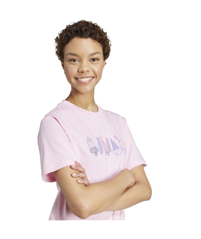 Camiseta adidas Food Mulher Rosa