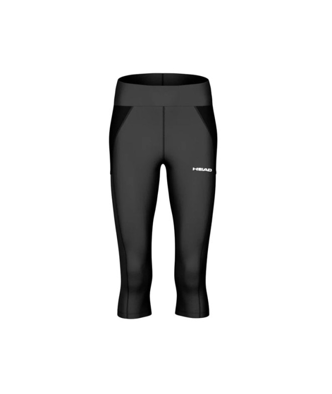 Malhas de Pádel Head Tech 3/4 Tights Mulher Preto