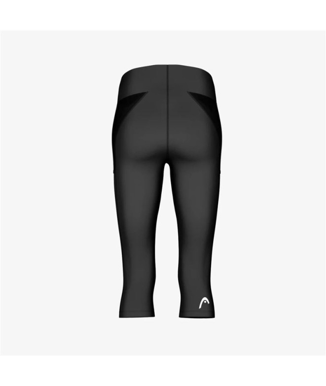 Collants de Pádel Head Tech 3/4 Tights Femme Noir