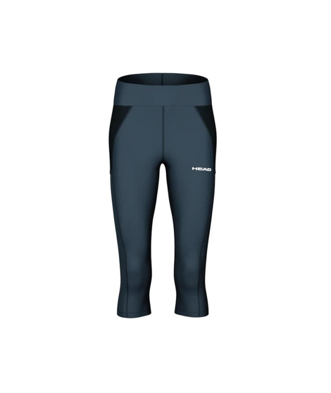 Malhas de Pádel Head Tech 3/4 Tights Mulher Azul Marinho