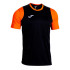 Camiseta Joma Cancha Preto Laranja Menino