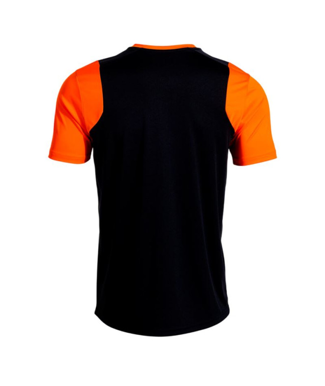 Camiseta Joma Cancha Preto Laranja Menino