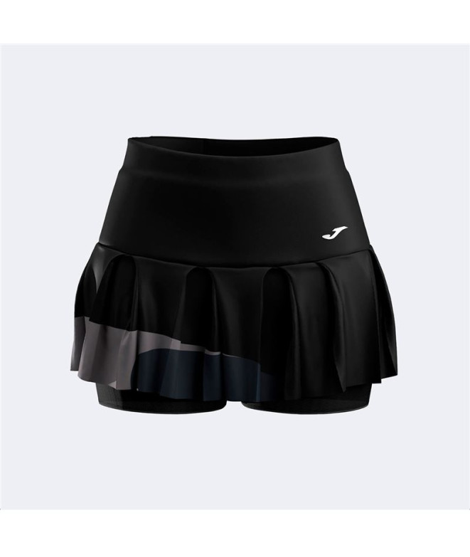 Falda de Tenis Joma Torneo Negro Antracita Niña