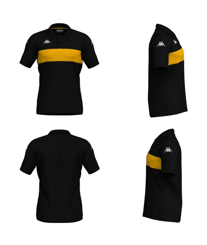 Polo Kappa Dianetti Hombre Black/Yellow Chrome