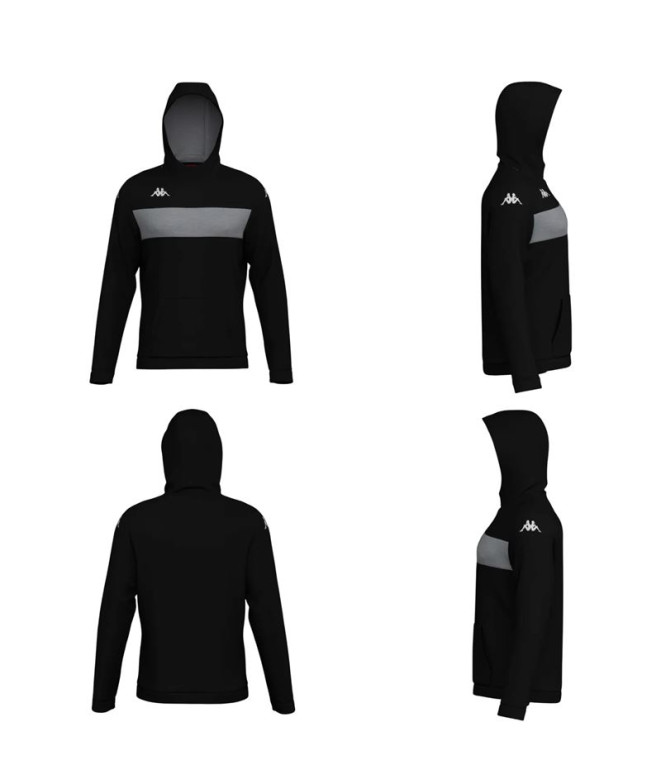 Sudadera Kappa Daccio Hombre Black/Grey Melange