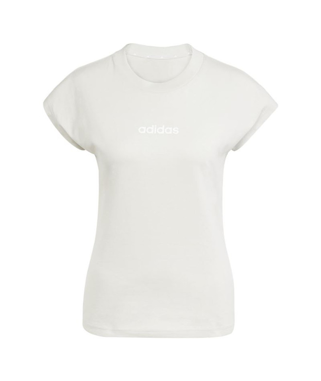 T-shirt adidas Linear Sj Femme Crème