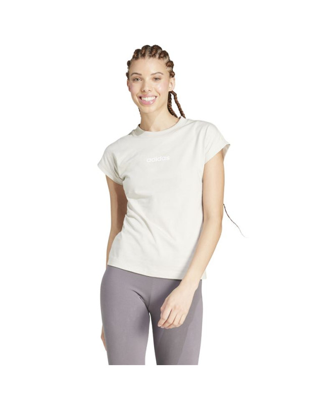 T-shirt adidas Linear Sj Femme Crème
